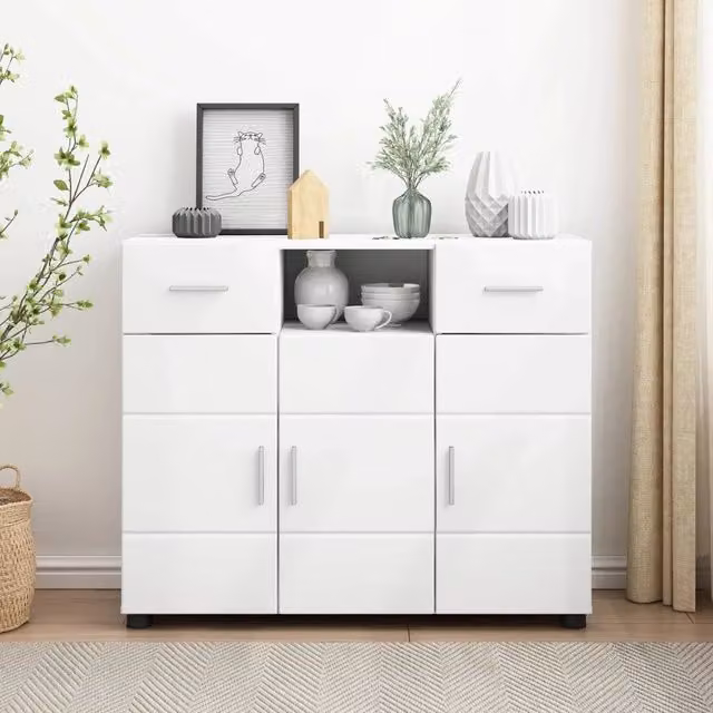 Armadio moderno in legno MDF bianco vidaXL