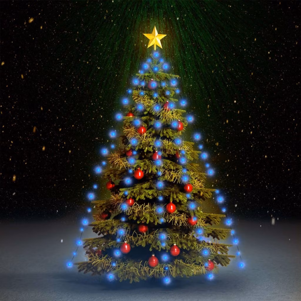 The Living Store Rete luminosa per albero di Natale con 150 LED blu 150 cm