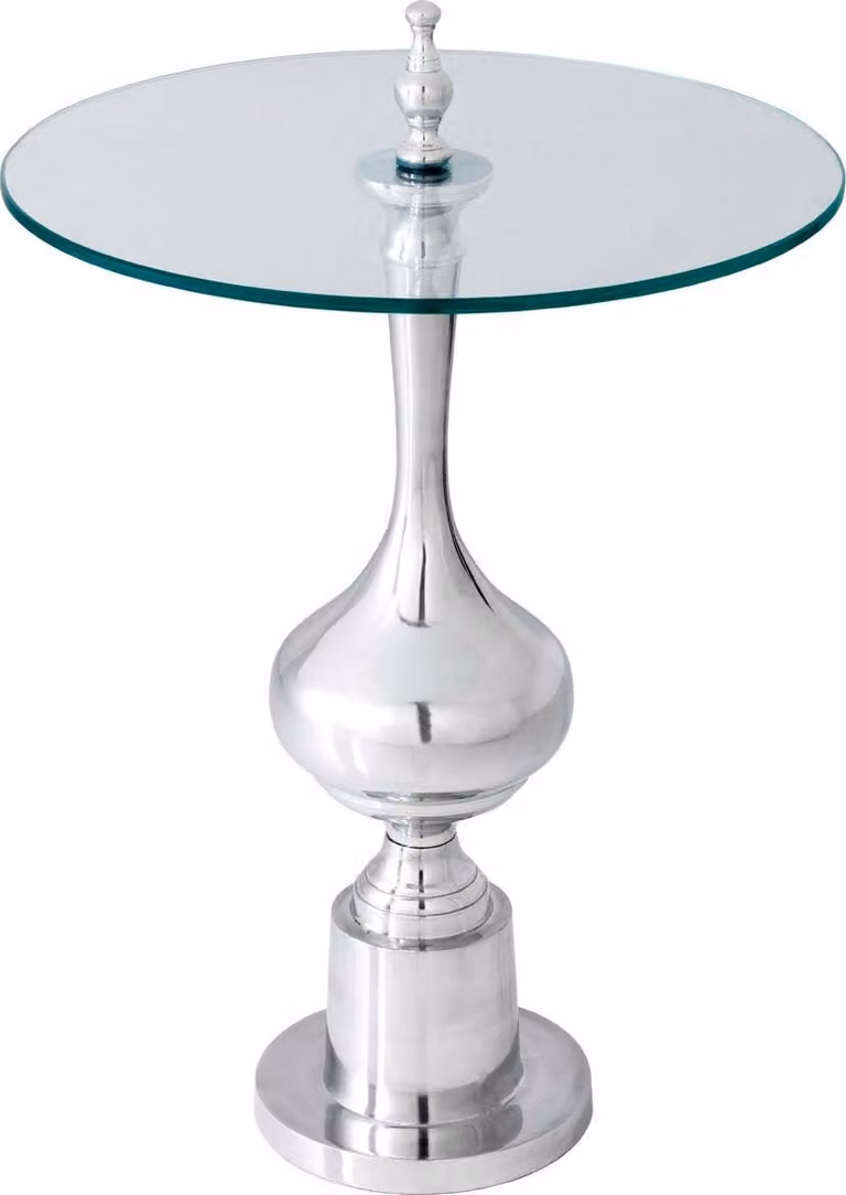 Piastra in vetro 65 cm, design argento, tavolo moderno per soggiorno - ACQUISTA ORA