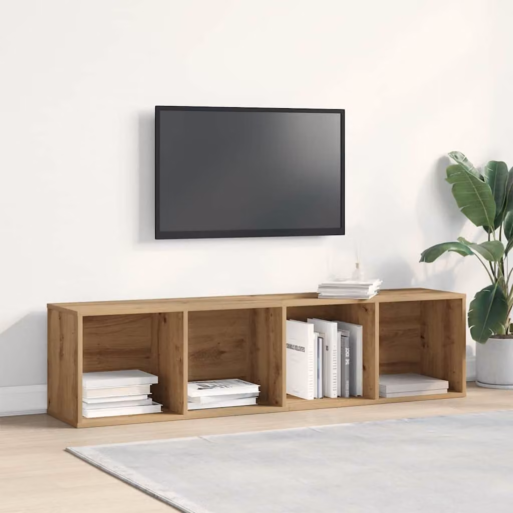 vidaXL Mobile Porta TV in Legno Multistrato Rovere Marrone L: 120 cm, P: 34 cm, H: 37 cm