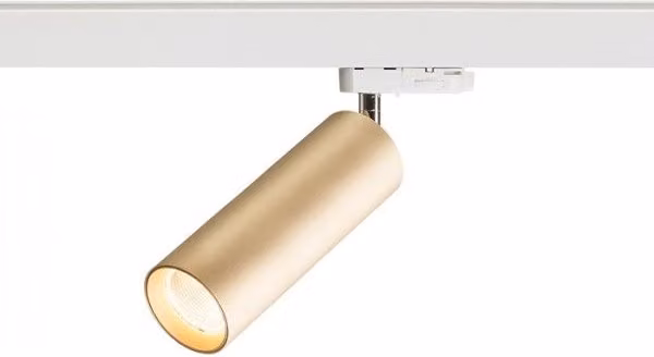 Faretto a cilindro MAVRO per binario trifase oro, LED 12W 230V, luce calda 3000K