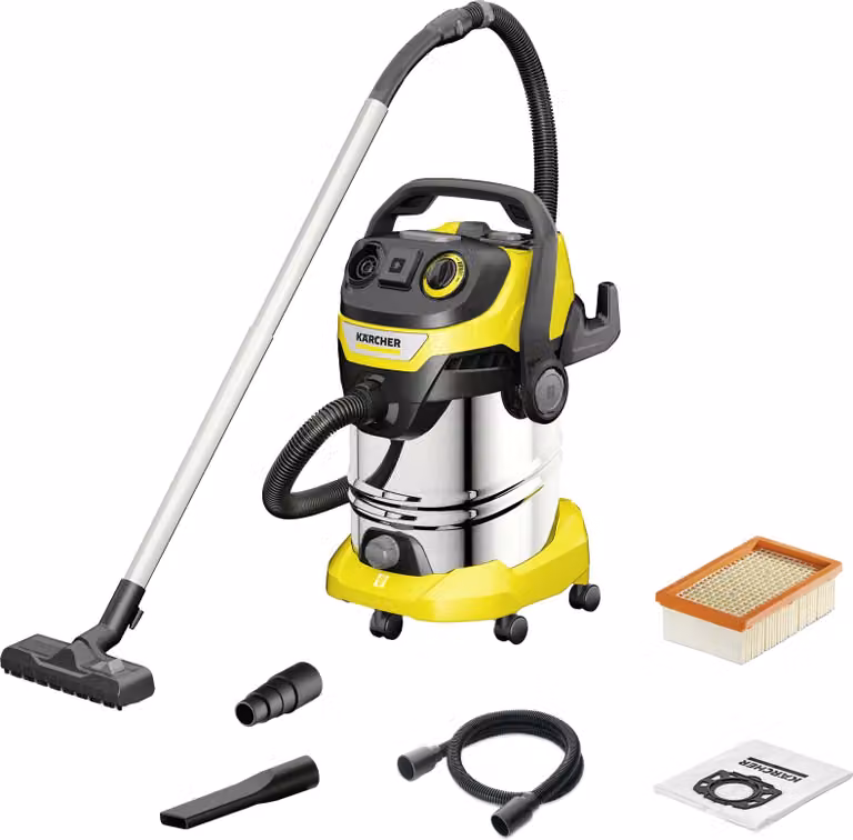 KARCHER WD 6 PS V-30/8/35/T aspirapolvere a umido/secco - serbatoio in acciaio inox da 30 litri - 1300W (presa portatile e funzione di soffiaggio)