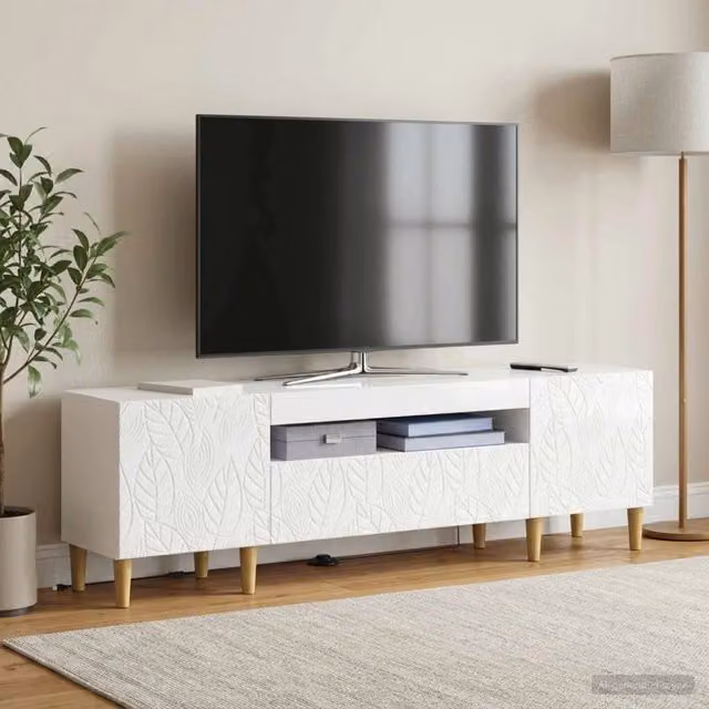 Mobile TV LED DELFT 153 x 35 x 43 cm Bianco Lucido 897129