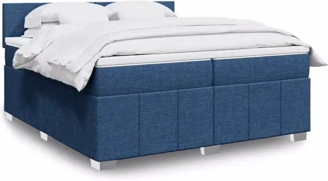 Letto Ibrido Moderno vidaXL con Materasso Blu e Bianco in Tessuto e Struttura in Legno di Pino L/P: 200 x 200 cm