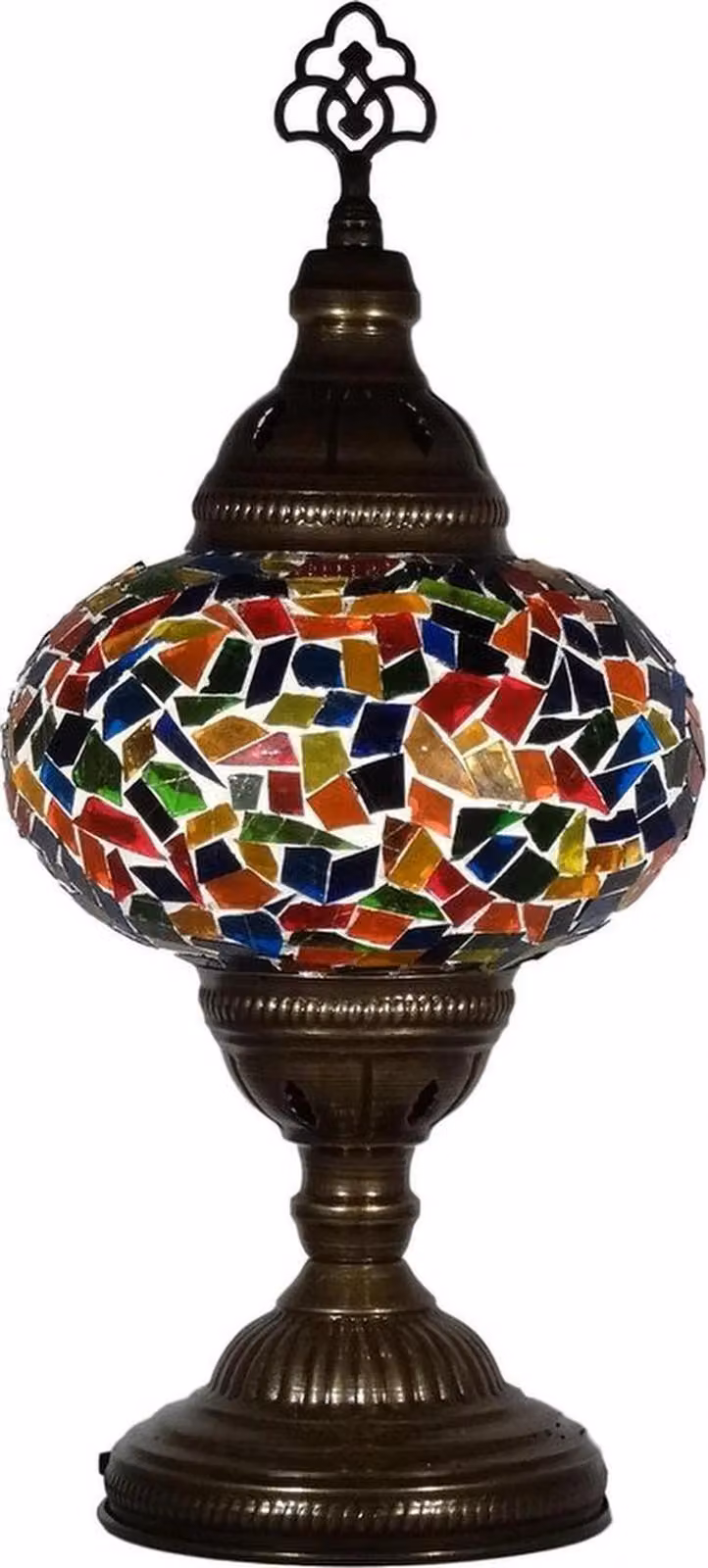 Lampada da tavolo Ostere Mozaik (lampada turca) Ø 13 cm, realizzata a mano, altezza 36 cm, luce calda, finiture in ottone