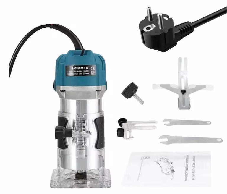 Fresatrice, motore potente da 800W, base regolabile in altezza, modello B-800W