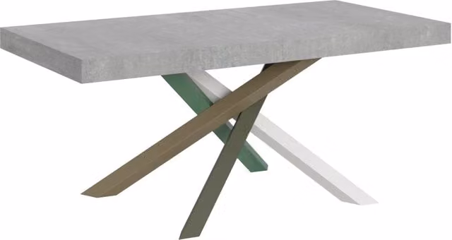 Tavolo da pranzo allungabile Volantis GIORDANOSHOP in cemento grigio con telaio in metallo L: 200-460 cm, P: 90 cm, H: 77 cm