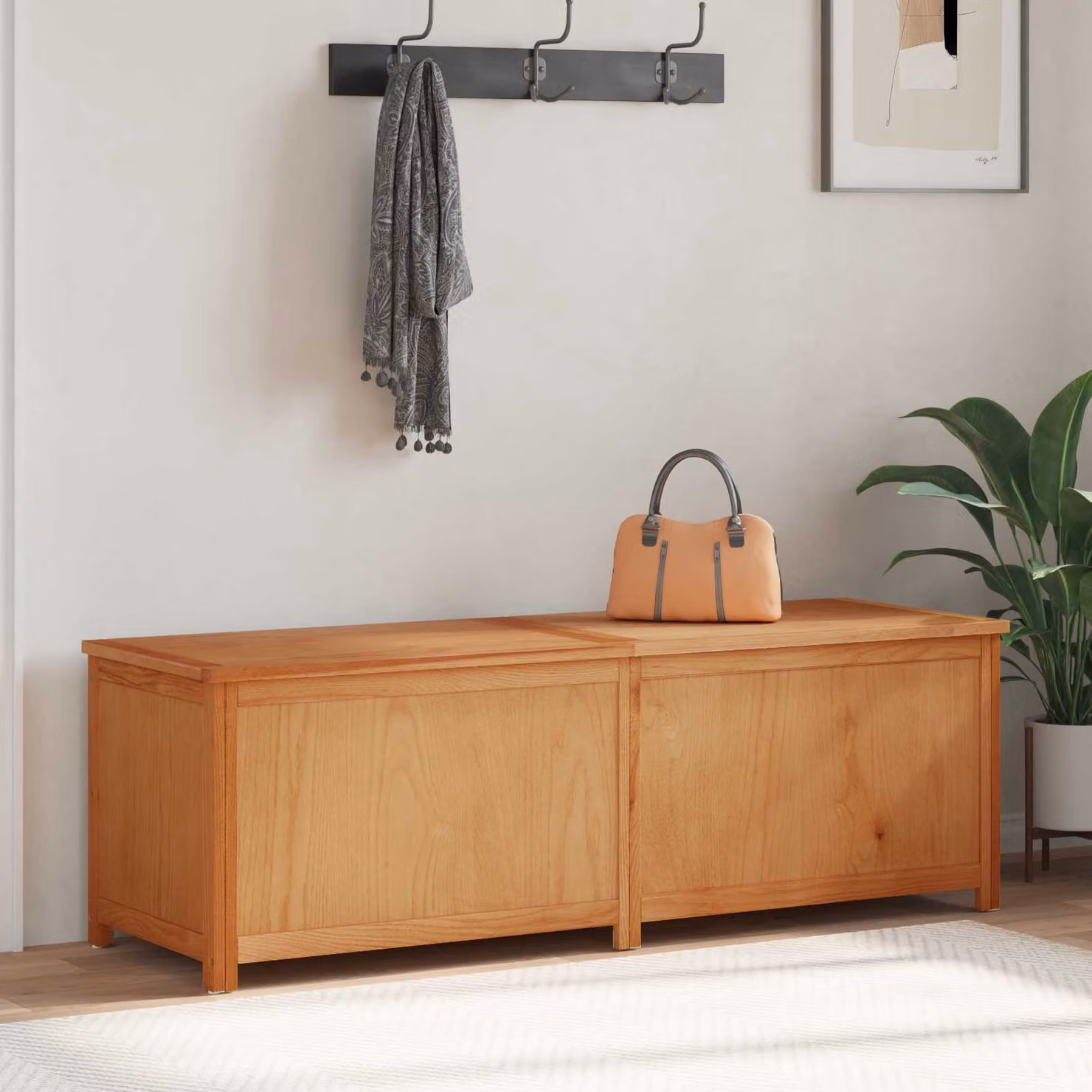 vidaXL Scatola di Stoccaggio in Legno Rovere Rustico Marrone L/P/H: 150 x 45 x 45 cm