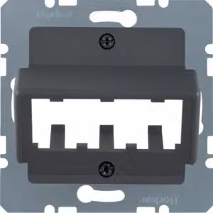 Berker 14271606 Piastra centrale per 3 moduli MINI-COM, antracite opaco/sistema di piastre centrali in velluto
