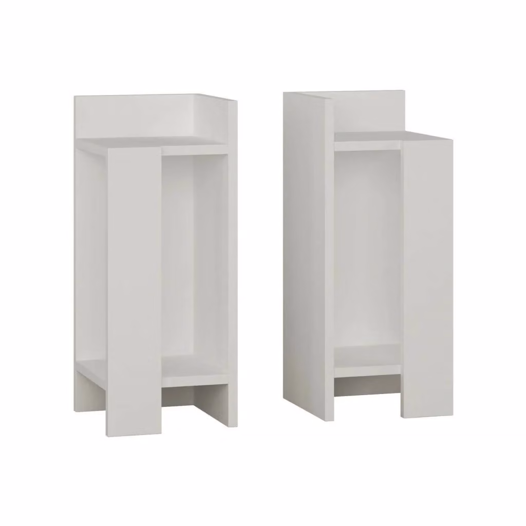 Comodino Lepre DMORA Bianco Moderno L: 25 cm, P: 27 cm, H: 60 cm – 2