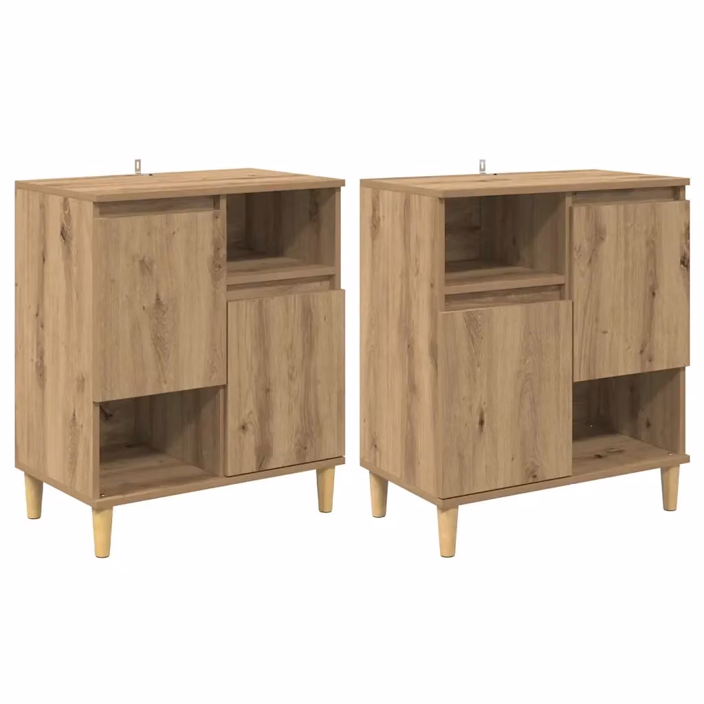 Set di 2 mobili credenza vidaXL in stile moderno color rovere, L: 60 cm, P: 35 cm, H: 70 cm – 2