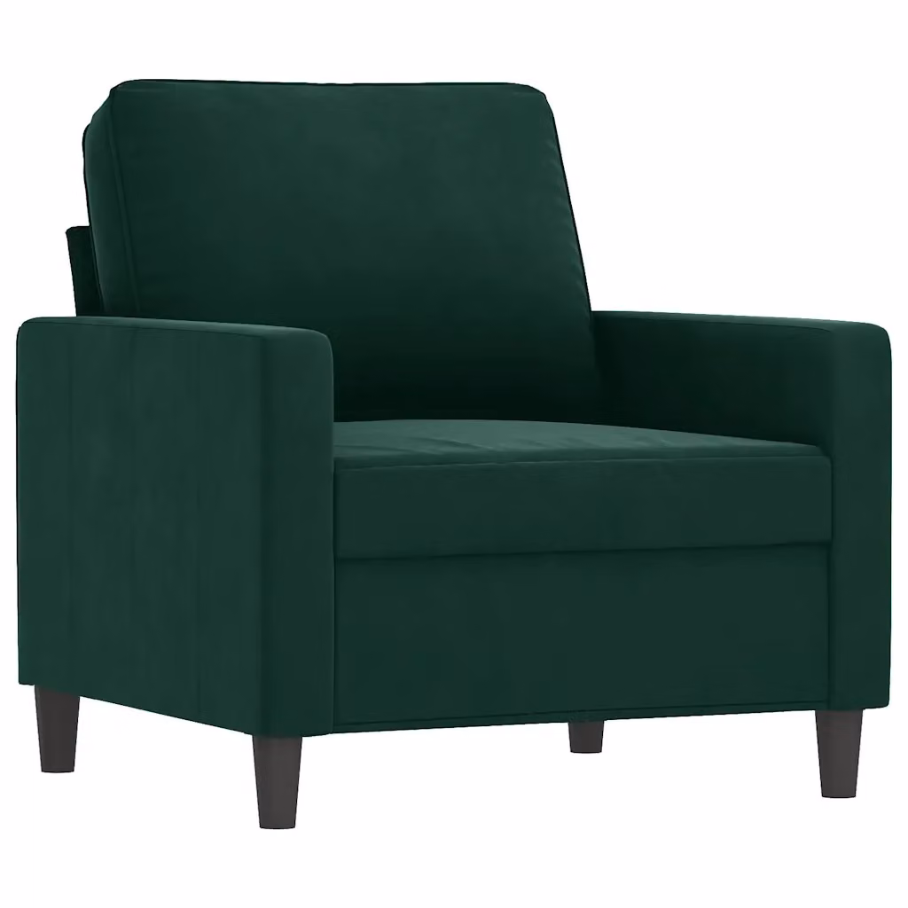 Poltrona moderna vidaXL in velluto verde con struttura in metallo e braccioli – 2