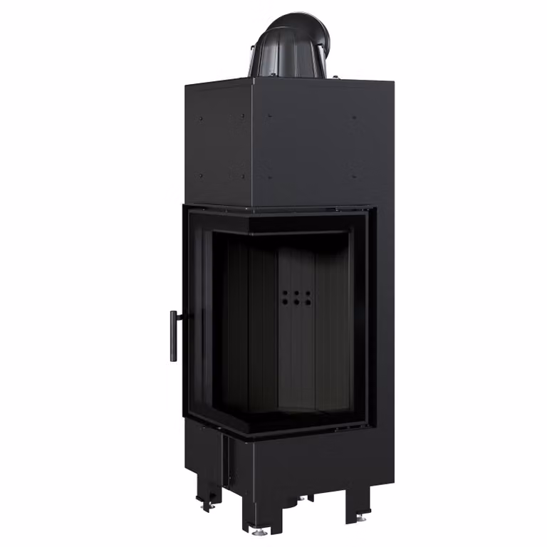 Inserto camino in acciaio KRATKI MBN destro 10 kW Ø 200 rivestimento nero