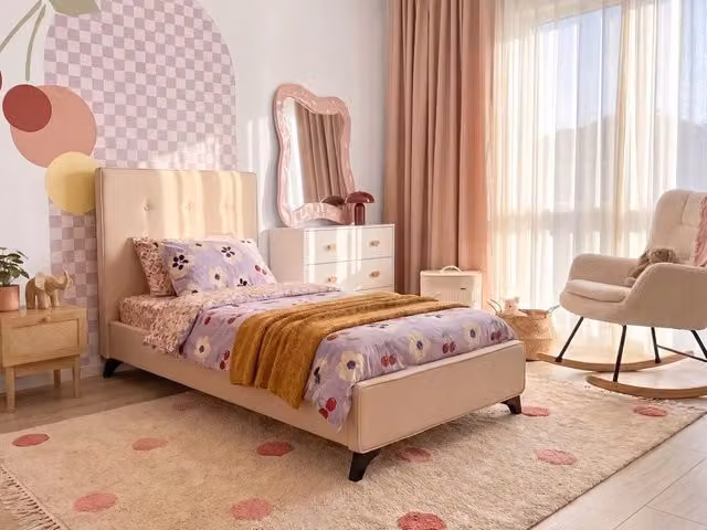 Letto singolo BELIANI beige in stile scandinavo imbottito L: 90 cm, P: 200 cm, H: 102 cm – 1
