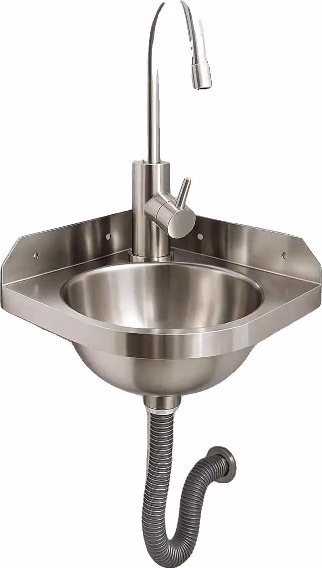Lavello, acciaio inox, montaggio a parete, argento