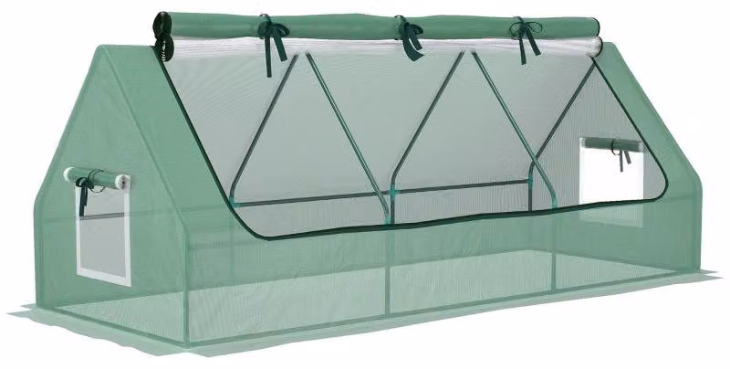 Mini serra – Serra con tetto scorrevole | Colore: Verde | Dimensioni: 90x240x90 cm