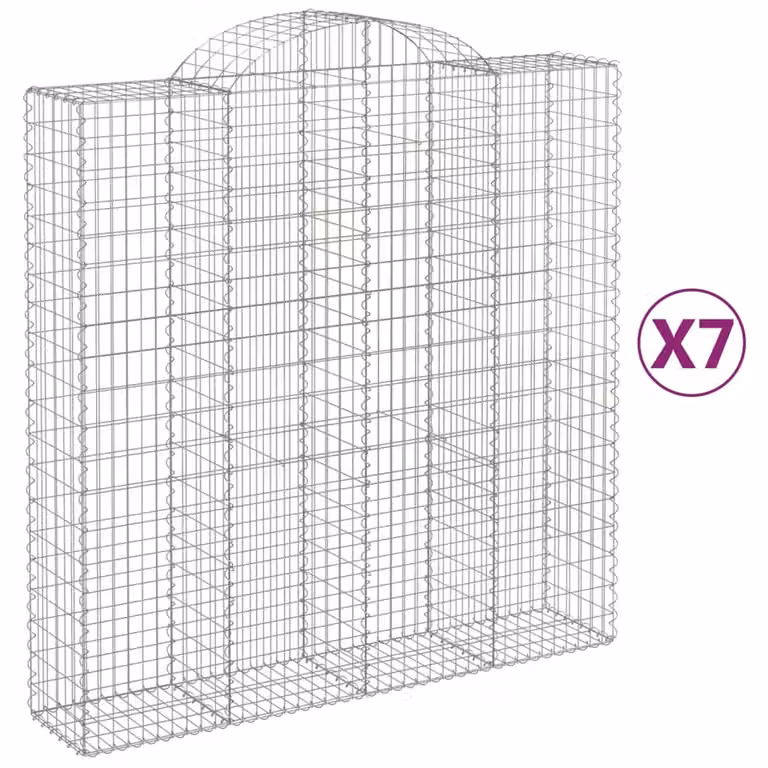 Cesti Gabbioni ad Arco 7 pz 200x50x200/220 cm Ferro Zincato