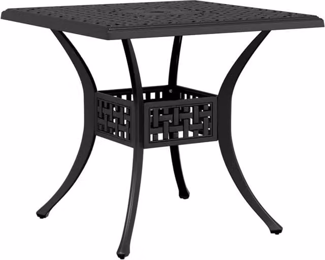 Tavolo da Giardino | Tavolino da esterno Nero 80x80x75 cm in Alluminio Pressofuso
