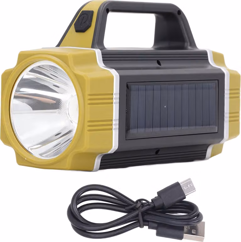 Torcia solare, illuminazione frontale e laterale, 6 velocità, super luminosa, ricarica USB, impermeabile, proiettore manuale