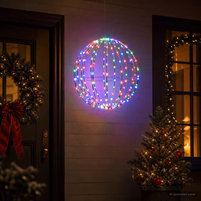 vidaXL Luce a punta di Natale 160 LED RGB Diametro 50 x 52 cm