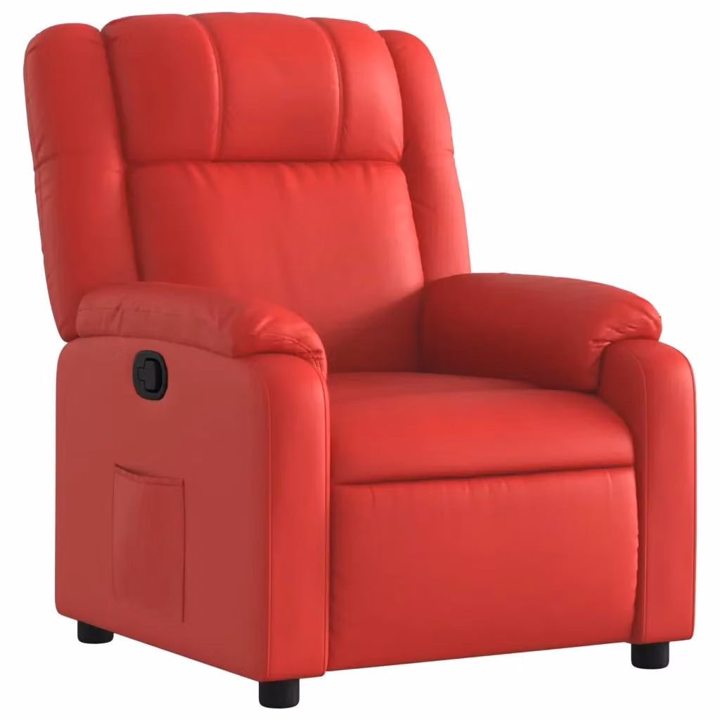 Poltrona reclinabile relax vidaXL in similpelle rossa con braccioli e struttura in legno e metallo – 2