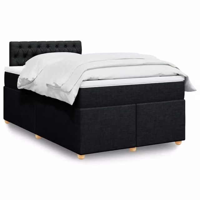 Letto Ibrido vidaXL con Materasso Nero e Struttura in Legno di Pino L/P: 120 x 200 cm – 1