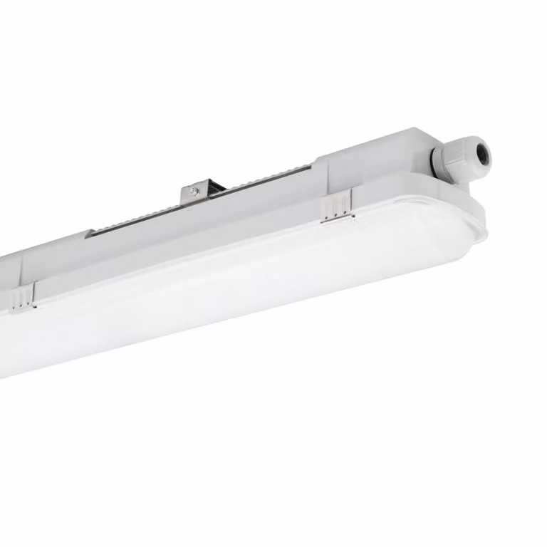 Sylvania Lampada convessa a LED RESISTO, grigio chiaro, 150 cm, 56 W, 840 IP66 RESISTO, Alluminio / Grigio / Zincato, Plastica, Plafoniera