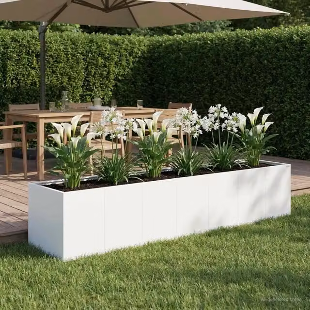 Vaso da giardino Bianco 280 x 80 x 60 cm 3422157
