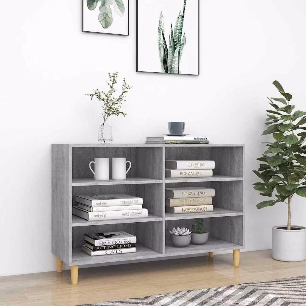 Credenza vidaXL in stile scandinavo Grigio Sonoma L: 103,5 cm, P: 35 cm, H: 70 cm