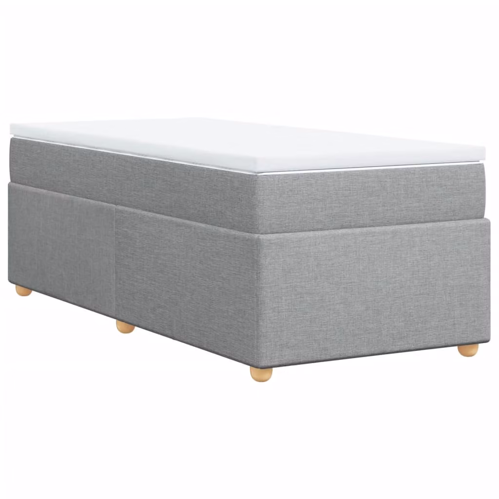 Giroletto a Molle con Materasso Grigio Chiaro100x200 cm Tessuto