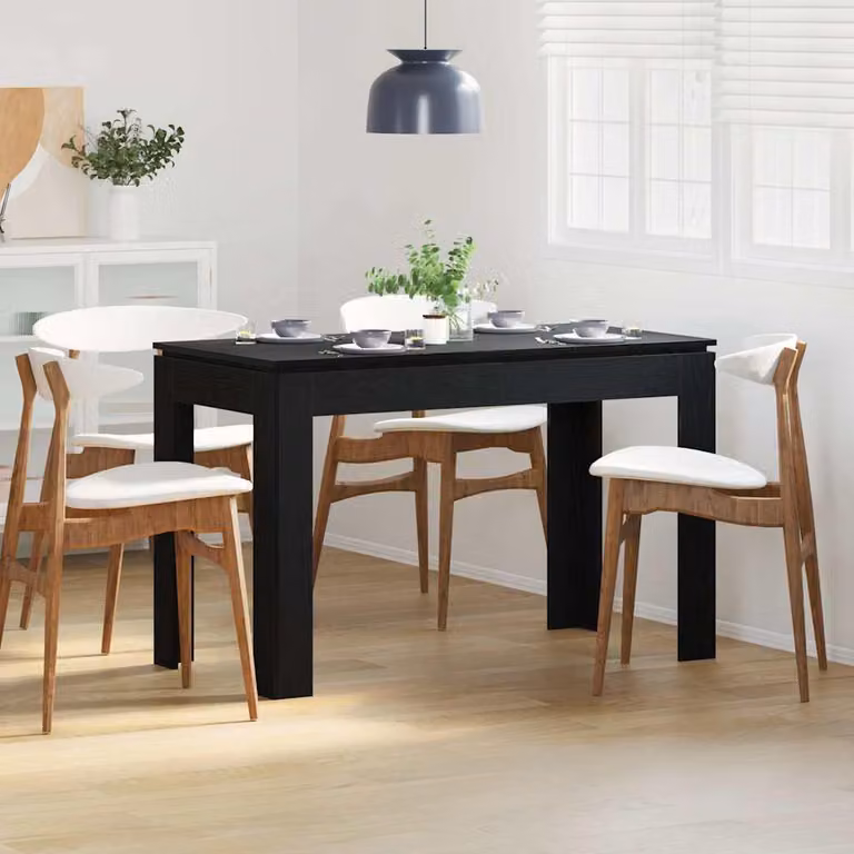 Maison Exclusive - Tavolo da pranzo in rovere nero 120x60x76 cm Materiale ligneo