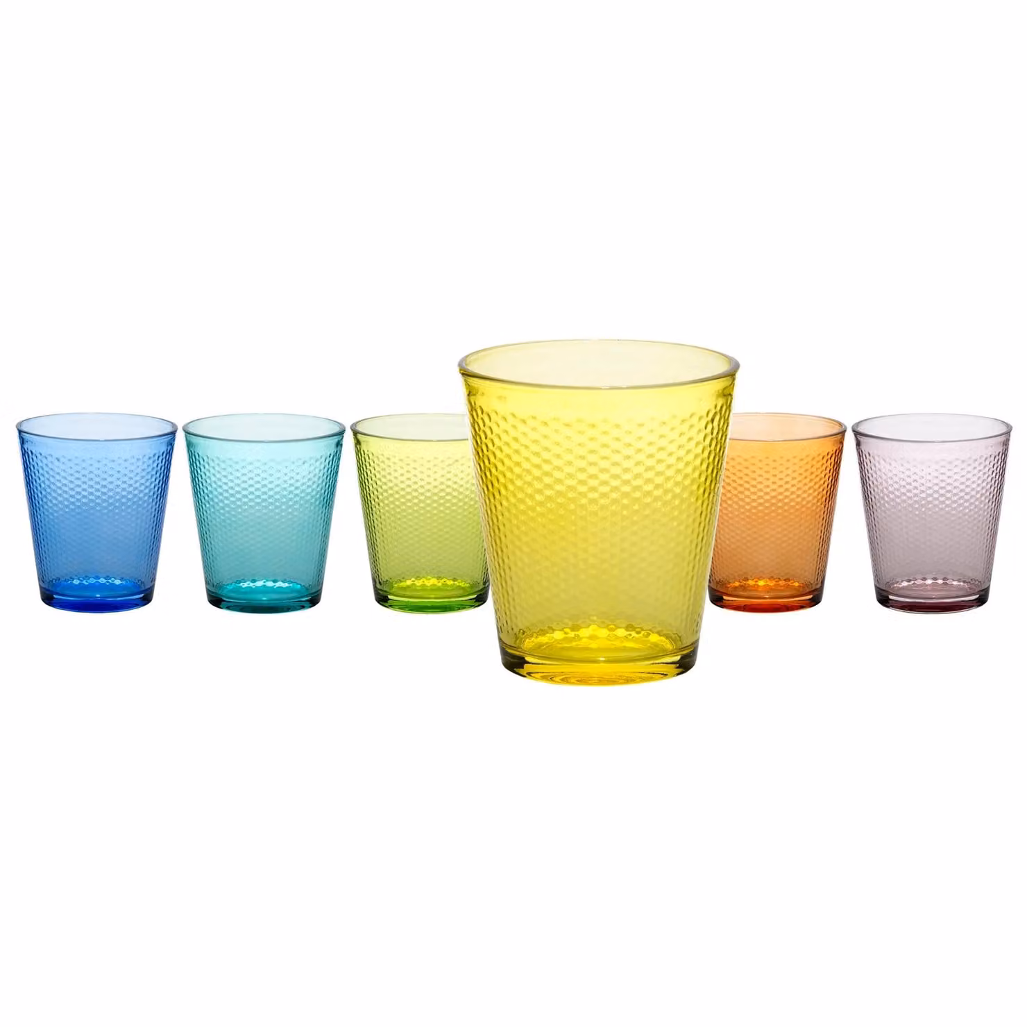 Set di 6 bicchieri da acqua in vetro multicolore Pixel Gusto Casa, capacità 350 ml – 1