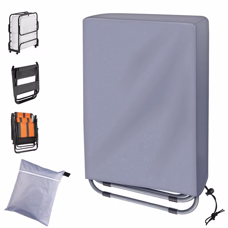 Copertura protettiva per sedia pieghevole, copridivano per sedia da giardino, impermeabile, grigio, 110x71 cm