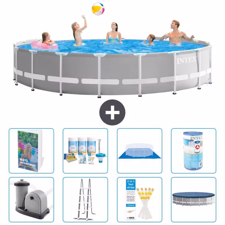 Struttura per piscina a forma di prisma - 549x122 cm - composta da 7 elementi - modello S556