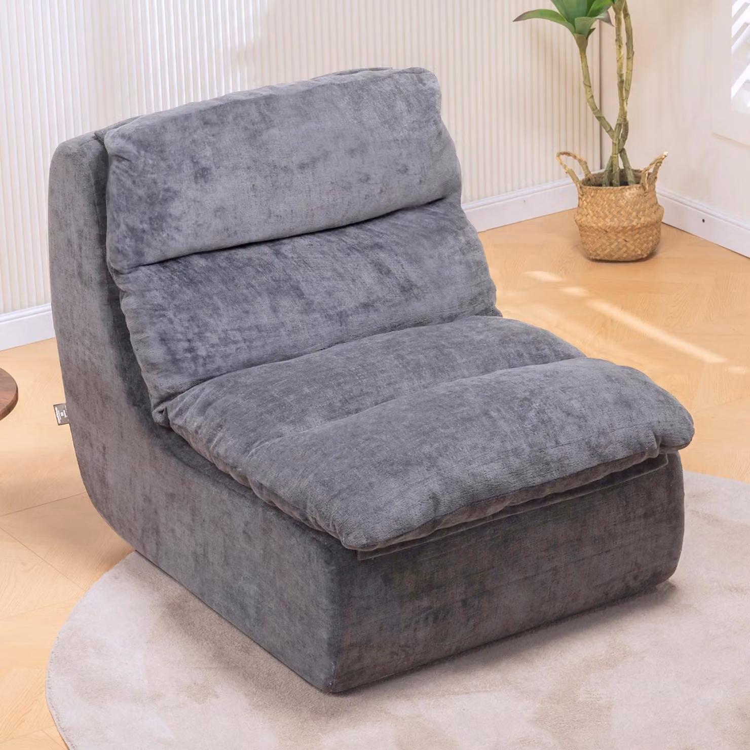 Poltrona da salotto - Divanetto a 1 posto - Velluto - Design moderno - Imbottitura in schiuma - 93 x 77 x 72 cm - Non richiede montaggio - Grigio