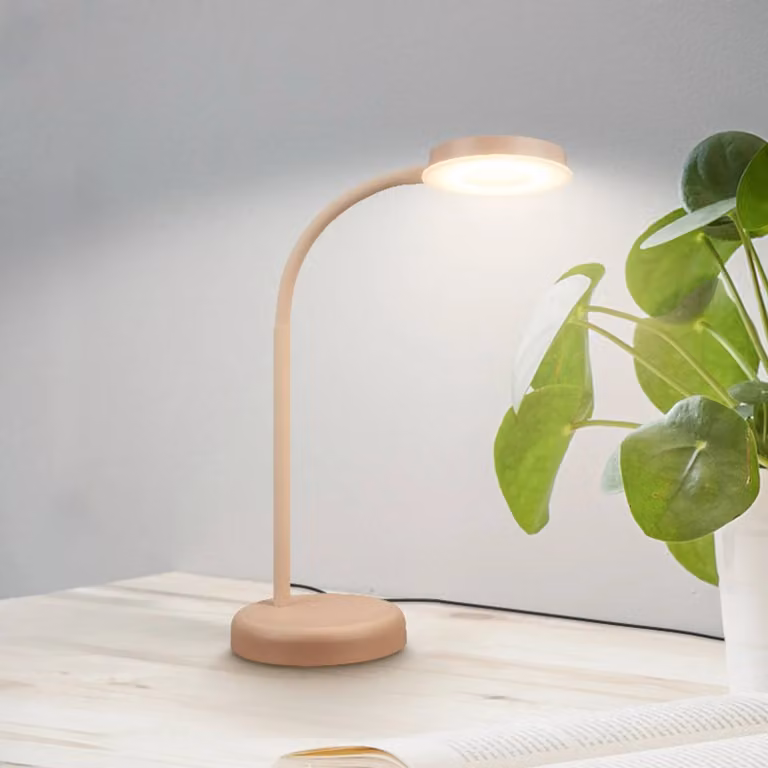 Briloner Lampada da scrivania Megg, dimmerabile, Crema / Ambra, Soggiorno / Sala da pranzo, Metallo, Moderno, Lampada da tavolo