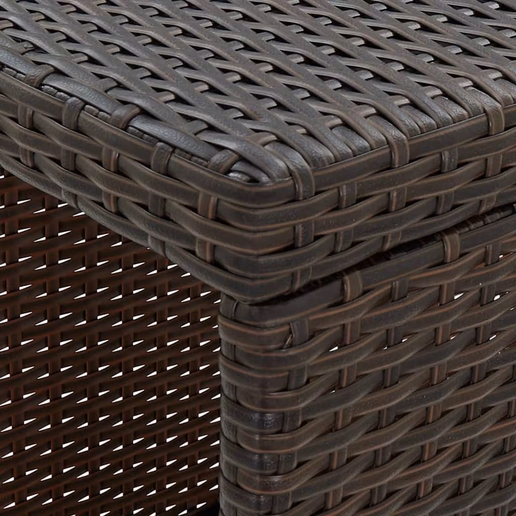 set bar da giardino 5 pezzi con cuscini in poly rattan marrone