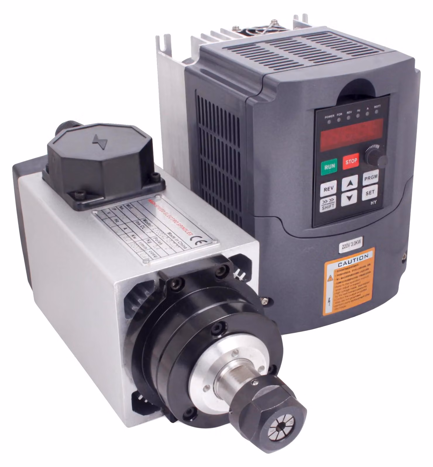 Motore a mandrino, raffreddato ad aria, 18000 giri/min, dotato di inverter HY