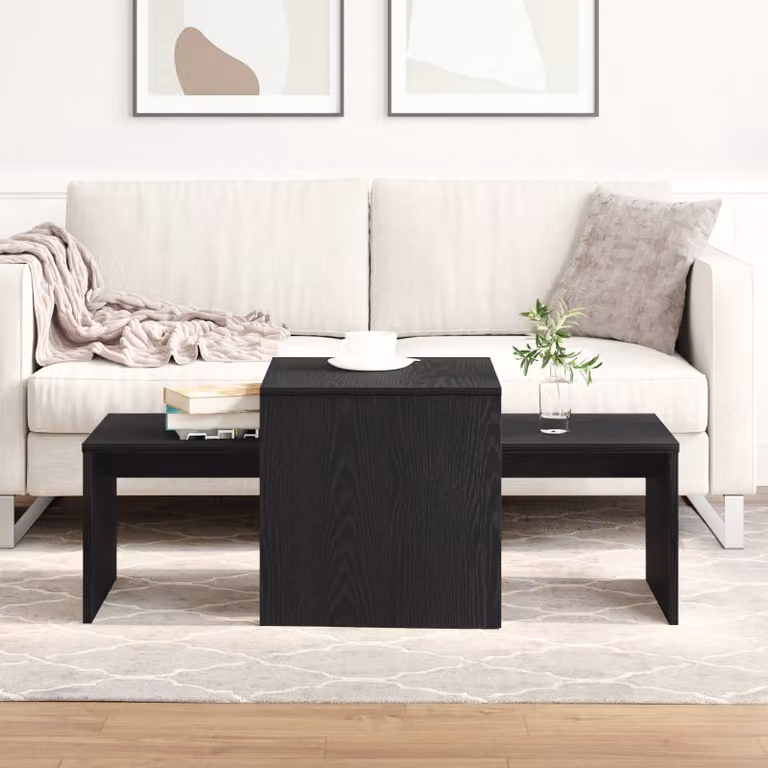 Tavoli da annidamento Rovere Nero 100 x 48 x 40 cm