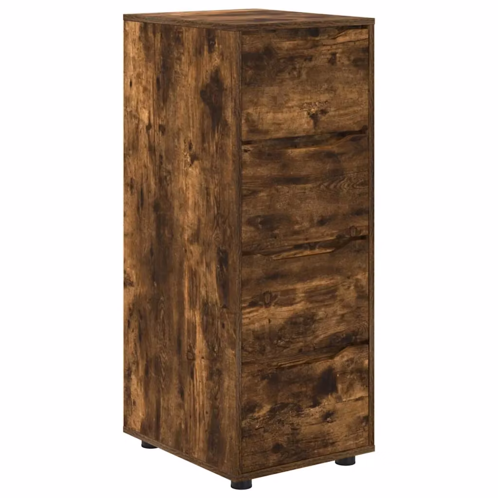 Armadio vidaXL in legno Rovere con cassetti e illuminazione integrata, colore marrone, L/P/H: 40 x 48 x 105 cm – 2