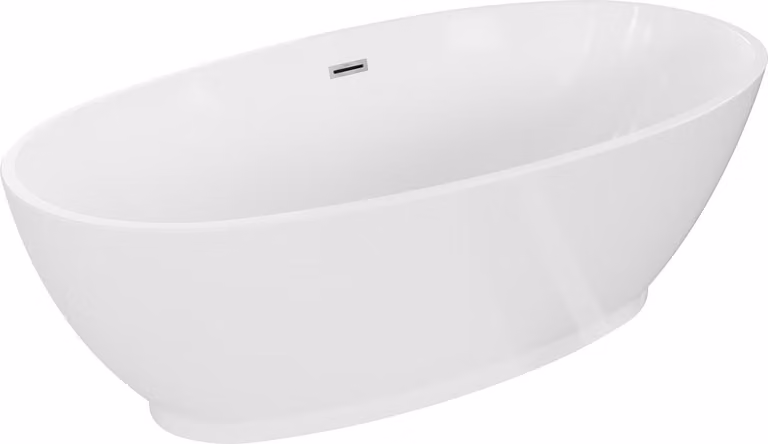 Mexen Bilbao vasca da bagno autoportante 180 x 90 cm, bianca, troppo pieno cromato - 51311809000-01