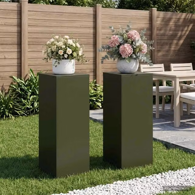 Supporto per piante 2 pcs Verde Oliva 40 x 40 x 100 cm Acciaio 8012565