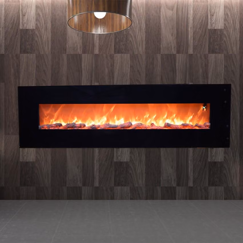 Caminetto elettrico con effetto fiamma LED 1500W per montaggio a parete Pordoi