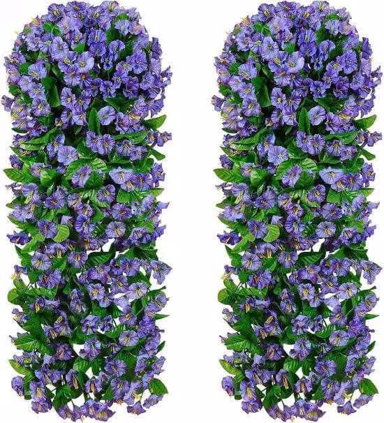 Set di piante artificiali da appendere (2 pezzi) – Decorazione floreale realistica per interni ed esterni