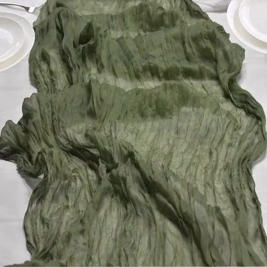 Set di 6 tovaglioli in lino verde per decorazione tavola in stile boho o rustico
