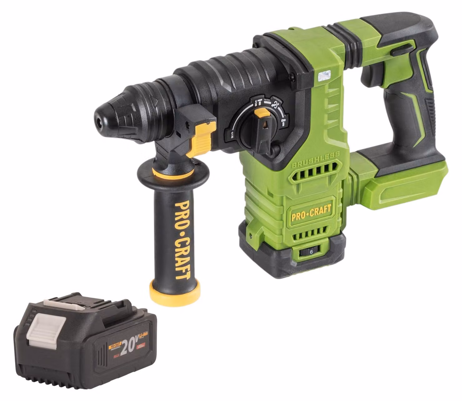 Procraft PHA30bb Trapano a percussione a batteria 20 V 2,8 J SDS plus Brushless Solo - senza batteria, senza caricabatteria