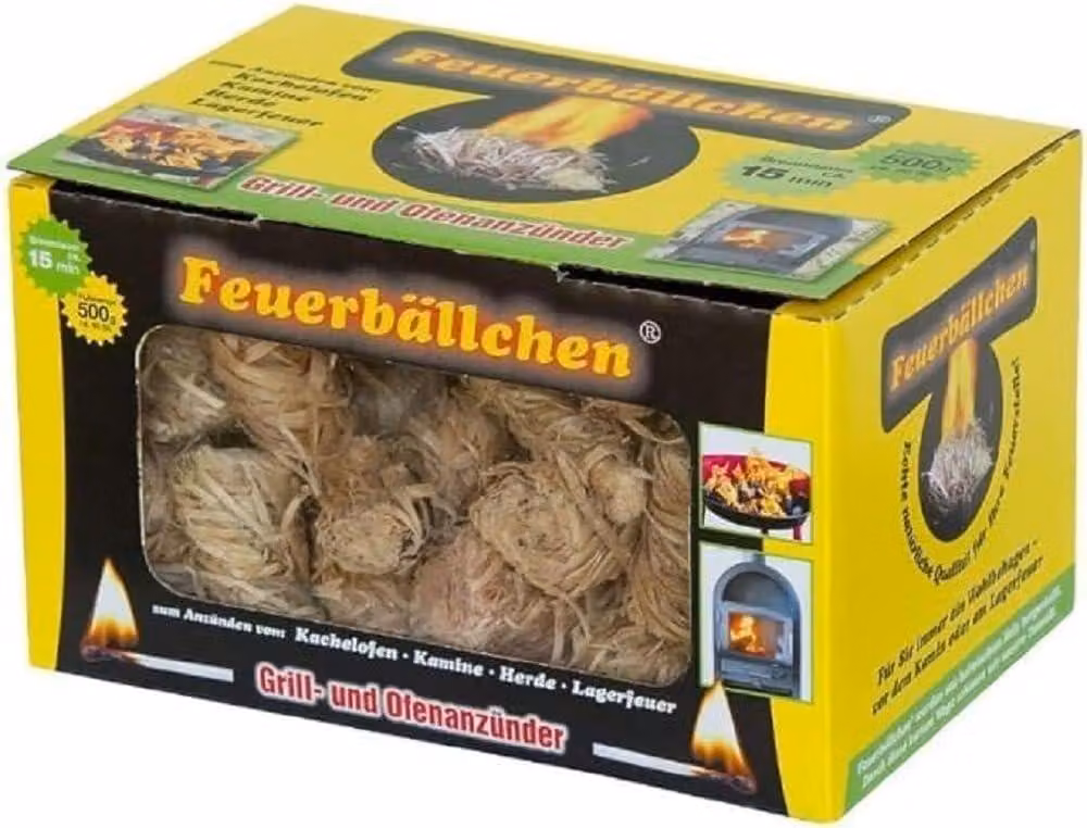 Accendifuoco realizzati con prodotti naturali, peso 0,5 kg, resistenti all'umidità, adatti per camini e barbecue