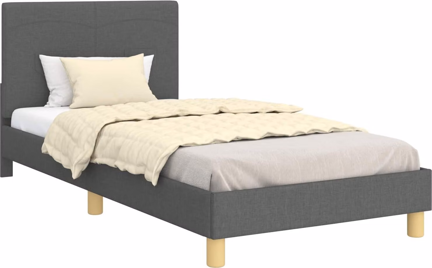 Struttura letto bambini con testata Grigio scuro 90 x 190 cm