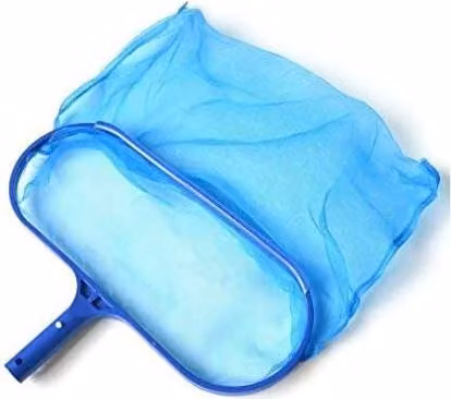 Retino per la pulizia della piscina, colore blu, con raccoglitore per la rimozione di impurità dalla superficie, adatto per piscine