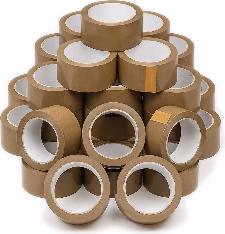 Set di 30 rotoli di nastro adesivo da imballaggio economico (48 mm x 50 metri, marrone)